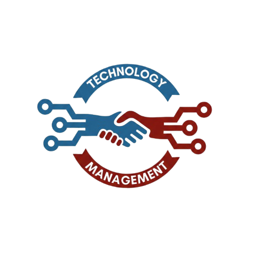 TMC Logo - Handshake with circuit board pattern